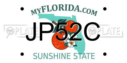 JP52C Florida License Plate
