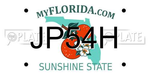 JP54H Florida License Plate