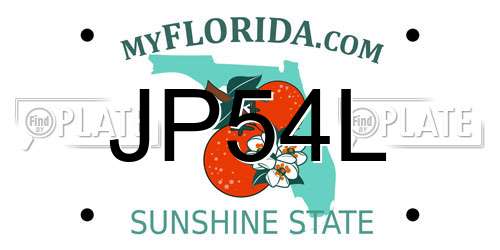 JP54L Florida License Plate