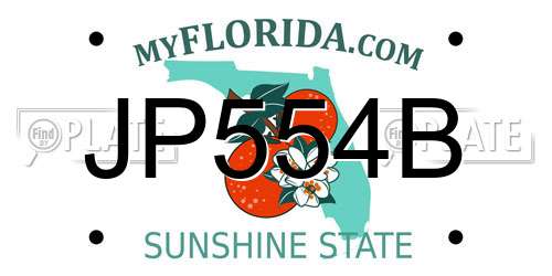 JP554B Florida License Plate