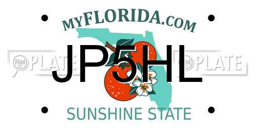 JP5HL Florida License Plate