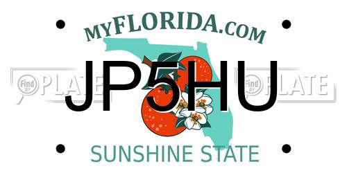 JP5HU Florida License Plate