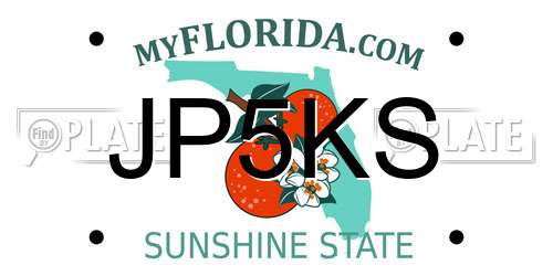 JP5KS Florida License Plate