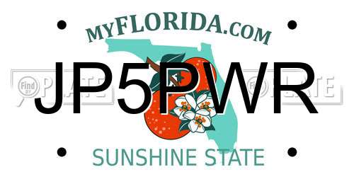 JP5PWR Florida License Plate
