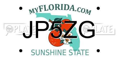 JP5ZG Florida License Plate