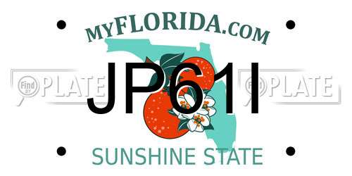 JP61I Florida License Plate