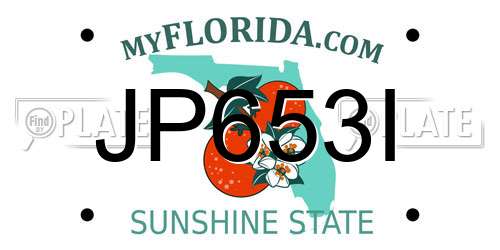 JP653I Florida License Plate