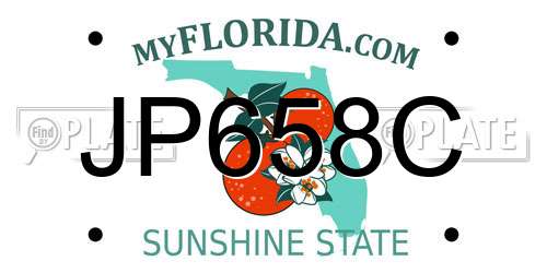 JP658C Florida License Plate