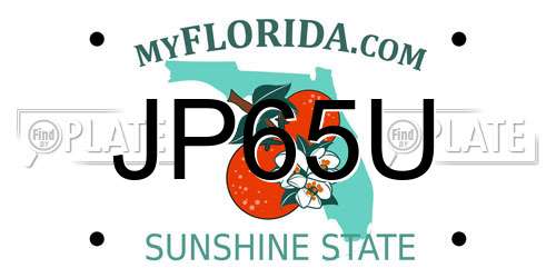 JP65U Florida License Plate