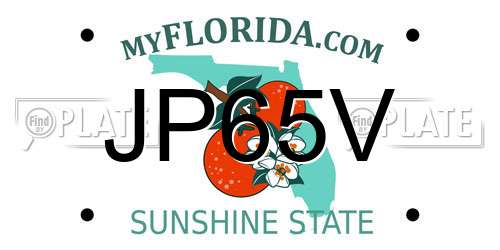 JP65V Florida License Plate