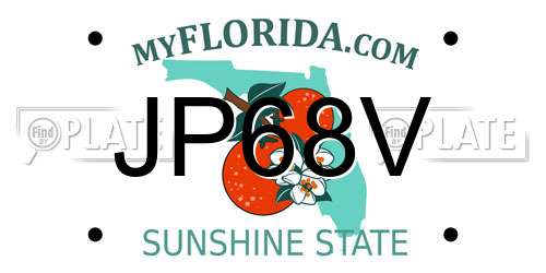 JP68V Florida License Plate
