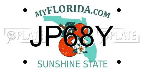 JP68Y Florida License Plate