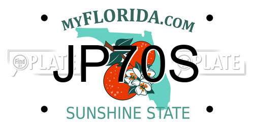 JP70S Florida License Plate