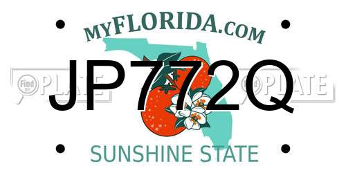 JP772Q Florida License Plate