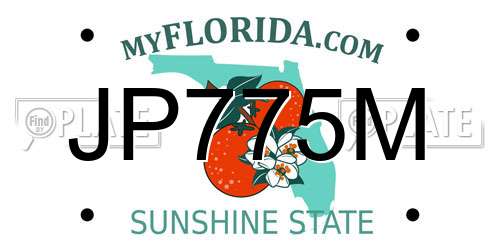 JP775M Florida License Plate