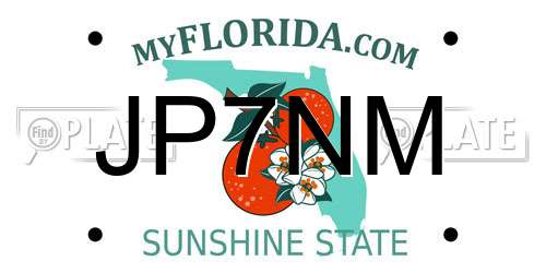 JP7NM Florida License Plate