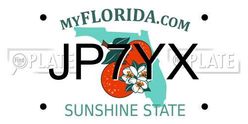 JP7YX Florida License Plate