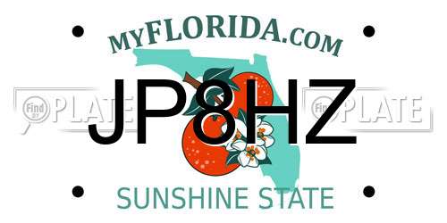 JP8HZ Florida License Plate