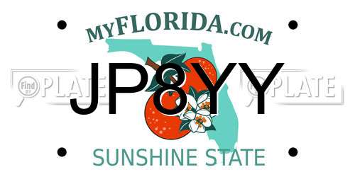 JP8YY Florida License Plate