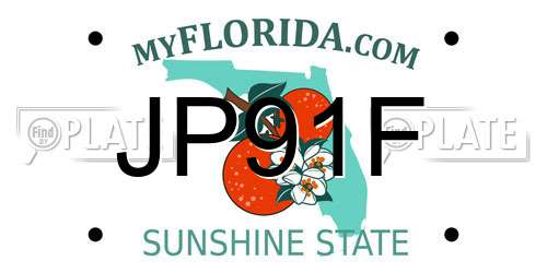 JP91F Florida License Plate