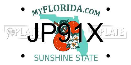 JP91X Florida License Plate