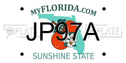 JP97A Florida License Plate