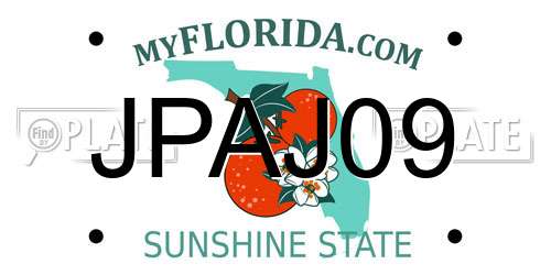 JPAJ09 Florida License Plate