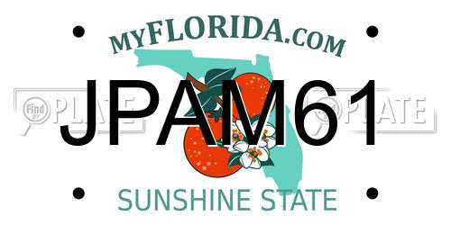 JPAM61 Florida License Plate