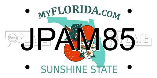 JPAM85 Florida License Plate