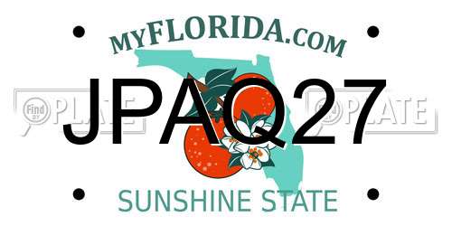 JPAQ27 Florida License Plate