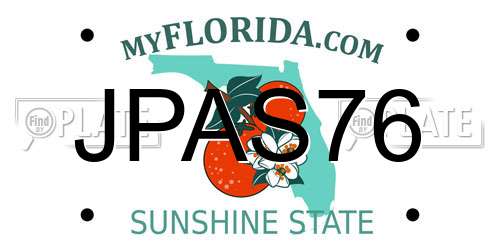 JPAS76 Florida License Plate