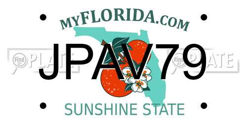 JPAV79 Florida License Plate