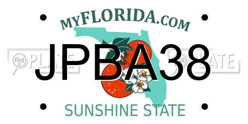 JPBA38 Florida License Plate