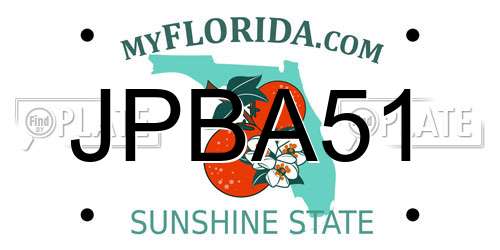 JPBA51 Florida License Plate