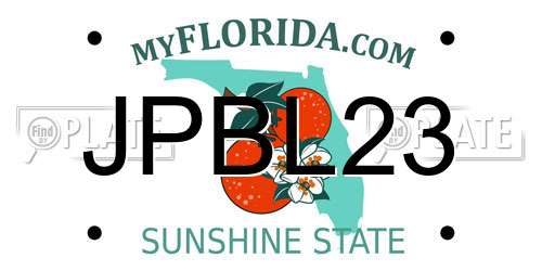 JPBL23 Florida License Plate