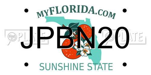 JPBN20 Florida License Plate