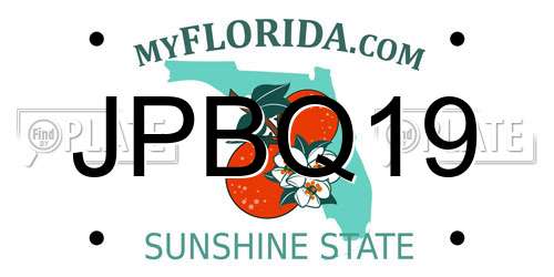 JPBQ19 Florida License Plate