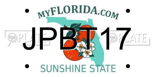 JPBT17 Florida License Plate