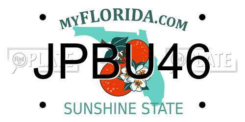 JPBU46 Florida License Plate
