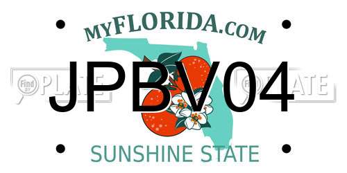 JPBV04 Florida License Plate