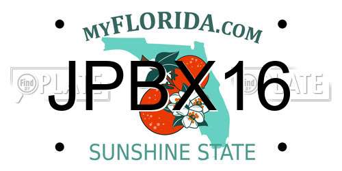 JPBX16 Florida License Plate