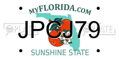 JPCJ79 Florida License Plate