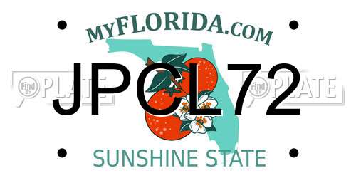 JPCL72 Florida License Plate
