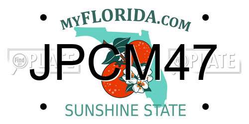 JPCM47 Florida License Plate