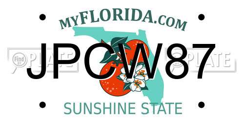 JPCW87 Florida License Plate