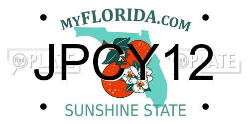 JPCY12 Florida License Plate