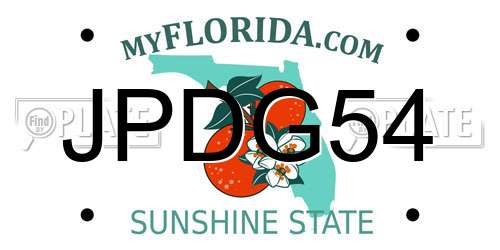 JPDG54 Florida License Plate