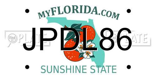 JPDL86 Florida License Plate