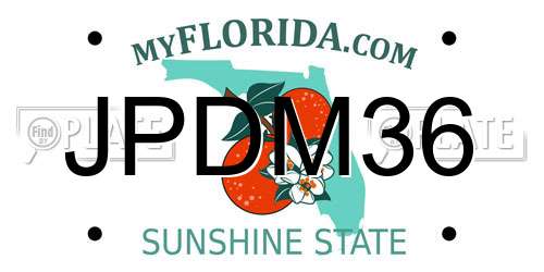 JPDM36 Florida License Plate