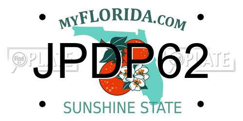 JPDP62 Florida License Plate